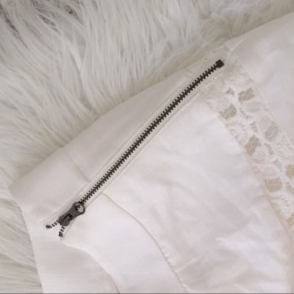 LOFT White Crochet Lace Inset Mini Skirt | Sz 4 - Picture 4 of 9